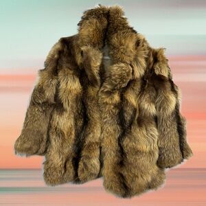 Vintage Genuine Fur Jacket – Rich Honey, Coffee, and Ebony Tones